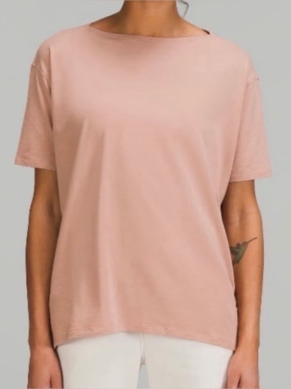 Lululemon Back in Action tee, light pink, size 12